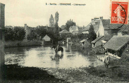 Connerré * L'abreuvoir Et Le Lavoir Du Village * Cheval Laveuses Lavandières - Connerre