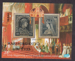 HUNGARY 1997 - Habsburg Otto Is 85 Years Old  / 2 Scans - Hojas Conmemorativas