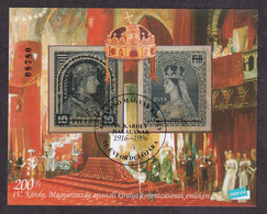 HUNGARY 1997 - Imperforate Block With Cancel '75. Evfordulojara - Az Utolso Magyar Kiraly'  / 2 Scans - Hojas Conmemorativas