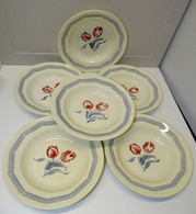 *6 ASSIETTES DEMI CREUSES LE CONSORTIUM LES GRANDES MARQUES DIGOIN TULIPE  E - Digoin (FRA)