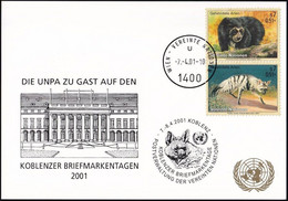 UNO WIEN 2001 Mi-Nr. 226 WEISSE KARTE - BRIEFMARKENTAGE KOBLENZ 07.01.2001 - Brieven En Documenten