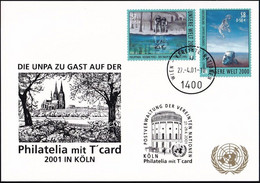 UNO WIEN 2001 Mi-Nr. 227 WEISSE KARTE - PHILATELIA KÖLN 27.04.2001 - Covers & Documents