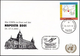 UNO WIEN 2001 Mi-Nr. 229 WEISSE KARTE - NAPOSTA WUPPERTAL 24.05.2001 - Storia Postale