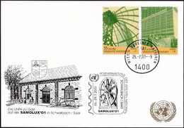 UNO WIEN 2001 Mi-Nr. 230 WEISSE KARTE - SAMOLUX SCHWALBACH 26.07.2001 - Lettres & Documents