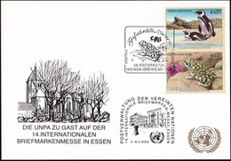 UNO WIEN 2002 Mi-Nr. 238 WEISSE KARTE - INT. BRIEFMARKENMESSE ESSEN 04.04.2002 - Brieven En Documenten