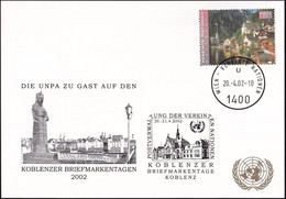 UNO WIEN 2002 Mi-Nr. 239 WEISSE KARTE - BRIEFMARKENTAGE KOBLENZ 20.04.2002 - Storia Postale