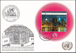 UNO WIEN 2002 Mi-Nr. 246 WEISSE KARTE - INT. BRIEFMARKENBÖRSE SINDELFINGEN 25.10.2002 - Brieven En Documenten