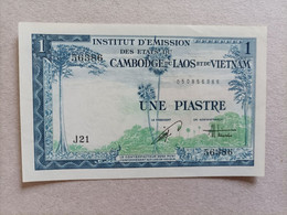 Billete De FRENCH INDO-CHINA De 1 Piastre, Año 1954, UNC - Indochine