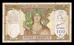 Nueva Caledonia New Caledonie 100 Francs 1937-1967 Pick 42e BC F - Nouméa (New Caledonia 1873-1985)