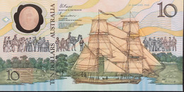 Australia 10 Dollars, P-49a (1991) - UNC - Nice Low Serial Number AA00090314 - 1988 (10$ Polymer)