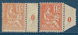 Type Mouchon II Avec Millésimes Variété  2 Belles Nuances De Couleur Y&T N°117 ** (Neufs Sans Charnières). - Unused Stamps