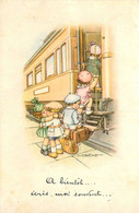 A. BERTIGLIA * CPA Illustrateur Bertiglia * N°1540/1 * Enfants Quai De Gare Train Wagon Chemin De Fer - Bertiglia, A.