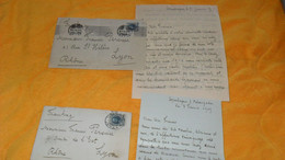 LOT 2 ENVELOPPES + LETTRES  ANCIENNES DE 1909 ET 1910../ CACHETS COPENHAGUE DANEMARK POUR LYON + TIMBRE FREDERIK VIII - Brieven En Documenten