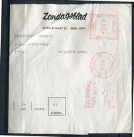 1974 Wikkel ZONDAGSBLAD - Rode Stempel Gent - Drukkerij HET VOLK + STERSTEMPEL Mariekerke - 1960-1979