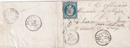 France N°10 Obl. PC 2797 T.15 Commercy 1853 & Cursive 53/Sampigny - 1853 - 1852 Louis-Napoleon