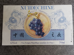 étiquette De Vin Coteaux - NUIDECHINE- VINDE REPUBLIQUE POPULAIRE DE CHINE - - Asian