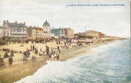 E.46233 Worthing -East Parade From Pier - (crowds On Beach In Winter Coats ! ) Celesque Ser. - Worthing