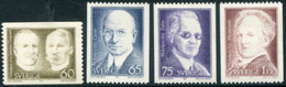 SWEDEN 1972 Nobel Laureates Of 1912 MNH / **.  Michel 786-89 - Ongebruikt