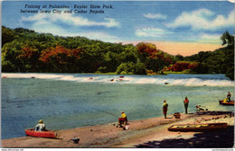 Iowa Fishing At Palisades Kepler State Park Between Iowa City And Cedar Rapids Curteich - Iowa City