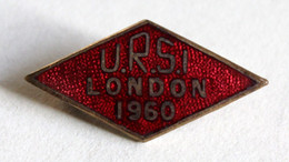 Broche émaillée URSI London Londres 1960 Assemblée Générale Union Radio Scientifique Internationale Radiotélégraphie - Other & Unclassified