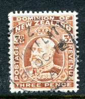 New Zealand 1909-16 King Edward VII - P.14 - 3d Chestnut Used (SG 395) - Oblitérés