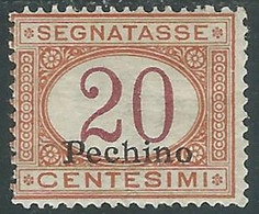 1917 CINA PECHINO SEGNATASSE 20 CENT MH * - RF38 - Pechino