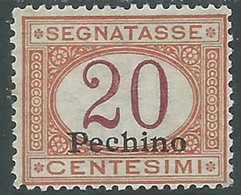 1917 CINA PECHINO SEGNATASSE 20 CENT MH * - RF38-5 - Peking