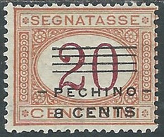 1919 CINA PECHINO SEGNATASSE SOPRASTAMPATO 8 SU 20 CENT MH * - RF40-9 - Pekin