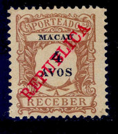 ! ! Macau - 1911 Postage Due 4 A - Af. P 15 - MH - Timbres-taxe