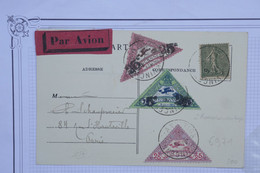 C FRANCE   BELLE CARTE RR 1924 +VIGNETTE MEETING VINCENNES SURCHARGES  +AFFRANCH.PLAISANT - 1960-.... Briefe & Dokumente