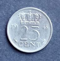 Pays-Bas - Pièce De 25 Cent 1948 (Wilhelmina) - 25 Cent