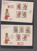 HUNGARY - 1966 - GARDEN FLOWERS SET OF 9 ON  2 ILLUSTRATED FDCS POSTALLY USED TO ISRAEL - Lettres & Documents