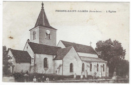 CPA FRESNE SAINT ST MAMES, PETITE ANIMATION DEVANT L'EGLISE, HAUTE SAONE 70 - Autres & Non Classés