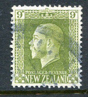 New Zealand 1915-30 KGV - Recess - P.14 X 14½ - 9d Sage-green Used (SG 429e) - Oblitérés