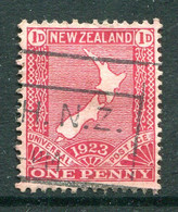 New Zealand 1923 Restoration Of Penny Post - Jones - 1d Map - Used (SG 461) - Gebraucht