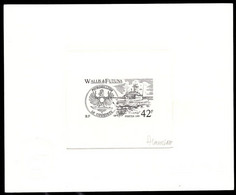 WALLIS & FUTUNA(1991) Patrol Boat "La Moquese". Die Proof In Black Signed By The Engraver. Scott No 401, Yvert No 408. - Imperforates, Proofs & Errors