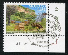 MONACO (2022) Ruches Toit Du Musée Des Timbres Et Des Monnaies, Abeilles, Hive, Bees, Abeja, Bee, Abeille - Coin Daté - Oblitérés