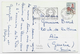 FRANCE COQ DECARIS 30C SEUL CARTE ANNEMASSE 23.6.1967 HTE SAVOIE POUR GENEVE TARIF FRONTALIER - 1962-1965 Coq De Decaris