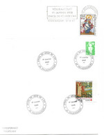 France Enveloppe  Cachet à Date  Voujeaucourt(Doubs) 1er Janvier1996-97-98-98- 99 (lot De 5) - Mechanische Stempels (varia)