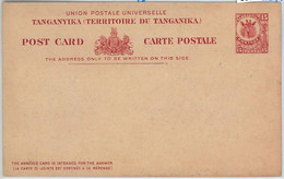 65891 -  TANGANIKA - Postal History -  POSTAL STATIONERY CARD: - GIRAFFE - Tanganyika (...-1932)