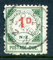 New Zealand 1899-1900 Postage Dues - 13 Ornaments & Large D - 1d Carmine & Green Used (SG D10) - Postage Due