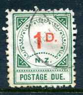 New Zealand 1899-1900 Postage Dues - 13 Ornaments & Large D - 1d Carmine & Green Used (SG D10) - Strafport