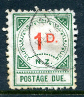 New Zealand 1899-1900 Postage Dues - 13 Ornaments & Large D - 1d Carmine & Green Used (SG D10) - Postage Due