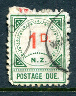 New Zealand 1899-1900 Postage Dues - 13 Ornaments & Large D - 1d Carmine & Green Used (SG D10) - Impuestos