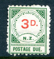 New Zealand 1899-1900 Postage Dues - 13 Ornaments & Large D - 3d Carmine & Green HM (SG D12) - Timbres-taxe