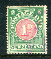 New Zealand 1919-20 Postage Dues - De La Rue Paper - P.14 X 15 - 1d Carmine & Green Used (SG D24) - Impuestos