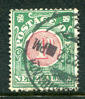 New Zealand 1919-20 Postage Dues - De La Rue Paper - P.14 X 15 - 1d Carmine & Green Used (SG D24) - Postage Due