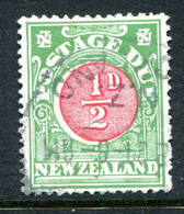 New Zealand 1925-35 Postage Dues - Cowan Paper - P.14 X 15 - ½d Carmine & Green Used (SG D29) - Postage Due