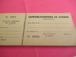 Carnet Complet De Reçus De Dons Et De Cartes De Bienfaiteurs / Sapeurs Pompiers De JUZIERS/ Vers 1930-50       AEC215 - Brandweer