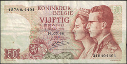 Belgique 1966 Billet De Banque Banknote Bill 50 Cinquante Francs Vijftig Frank - Otros & Sin Clasificación